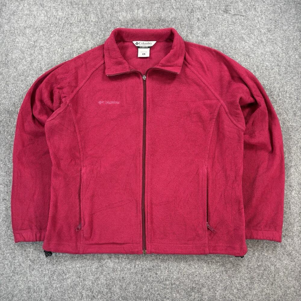 Columbia Womens Fleece Jacket Full Zip Magenta Pink XL WL6114